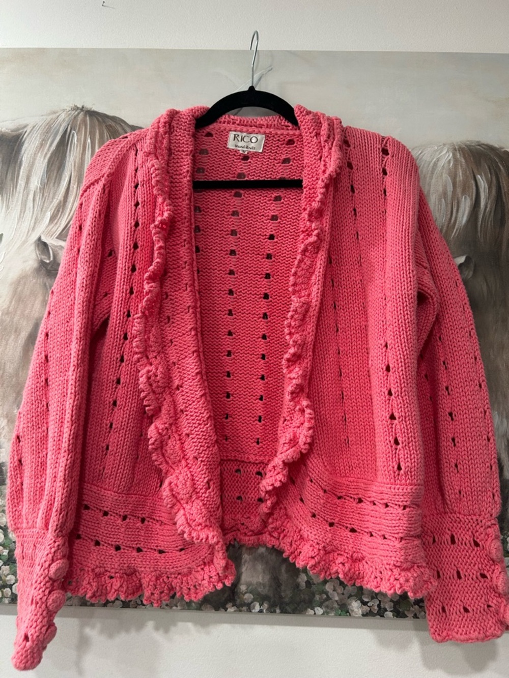 Rico Hand Knits cardigan bright pink